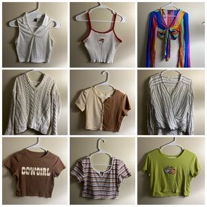 Crop tops and sweaters